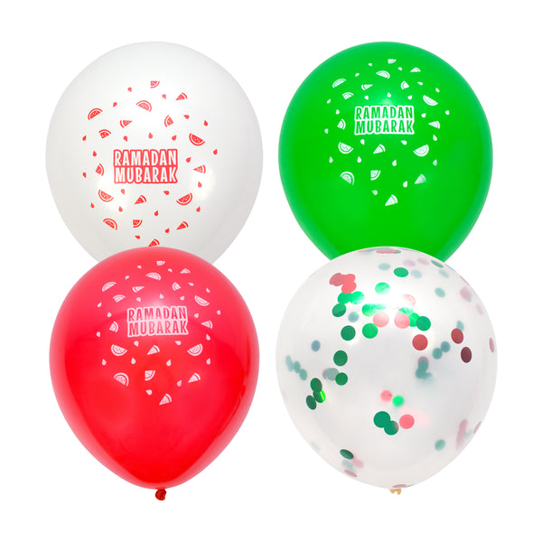 Ramadan Mubarak Palestine Themed Balloons - Watermelon Decoration Latex Balloons