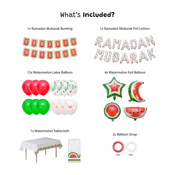 White Ramadan Mubarak Palestine Themed Decoration Gift Set | 5 Items