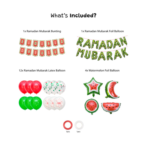 Green Ramadan Mubarak Palestine Themed Decoration Gift Set  | 4 Items